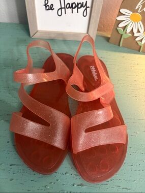 Melissa Pink Glitter Jelly Slingback Sandals